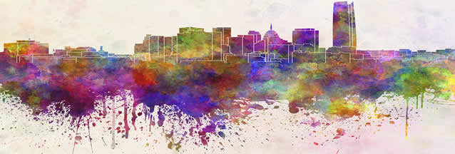 Abstract of OKC skyline.